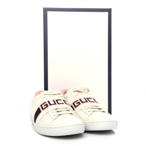 Gucci Ace Sneaker Off-White & Metallic Red - Picture 8 of 12